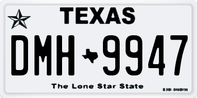 TX license plate DMH9947