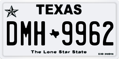 TX license plate DMH9962