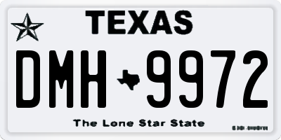 TX license plate DMH9972