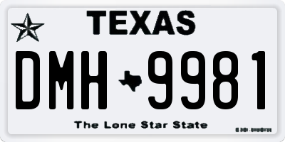 TX license plate DMH9981