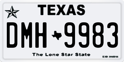 TX license plate DMH9983