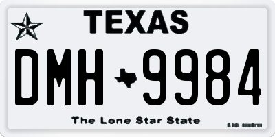 TX license plate DMH9984