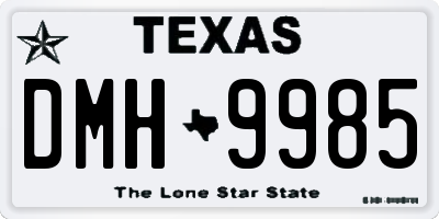 TX license plate DMH9985