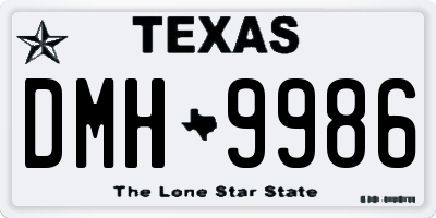TX license plate DMH9986