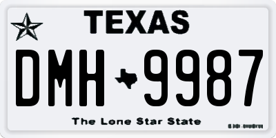 TX license plate DMH9987