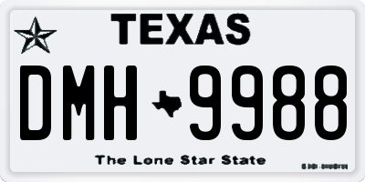 TX license plate DMH9988