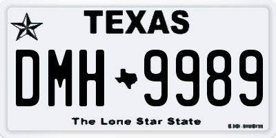 TX license plate DMH9989