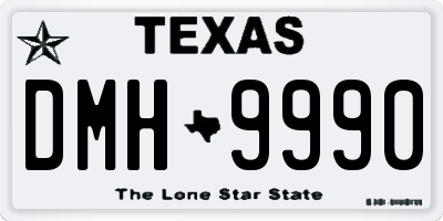 TX license plate DMH9990