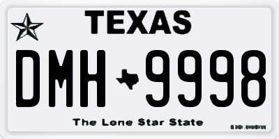 TX license plate DMH9998