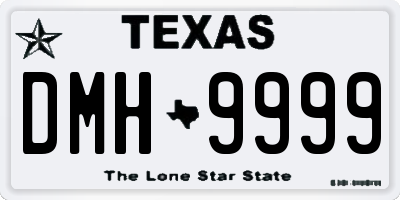 TX license plate DMH9999