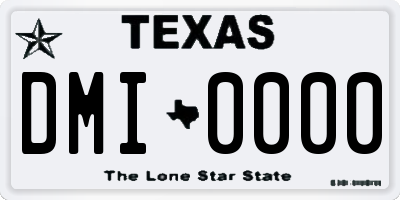 TX license plate DMI0000