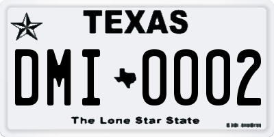 TX license plate DMI0002