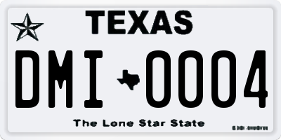 TX license plate DMI0004