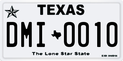 TX license plate DMI0010