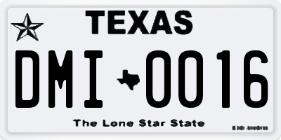 TX license plate DMI0016