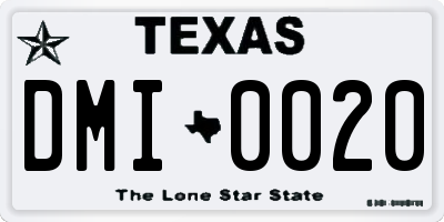 TX license plate DMI0020