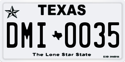 TX license plate DMI0035