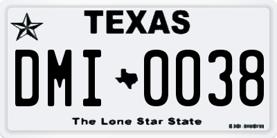 TX license plate DMI0038