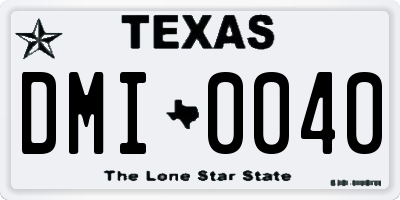 TX license plate DMI0040