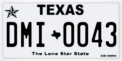 TX license plate DMI0043