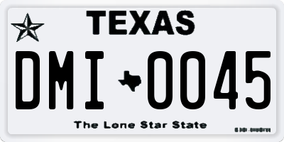 TX license plate DMI0045