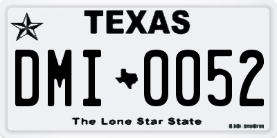 TX license plate DMI0052
