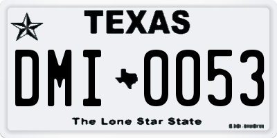 TX license plate DMI0053