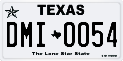 TX license plate DMI0054