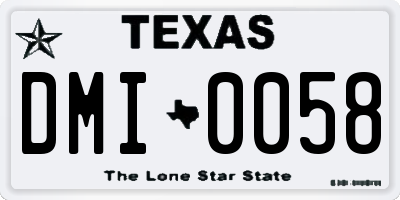 TX license plate DMI0058