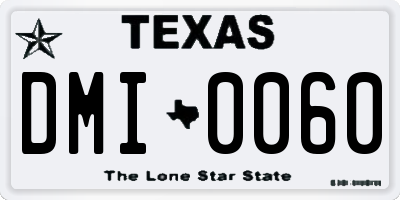 TX license plate DMI0060