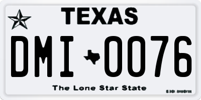TX license plate DMI0076