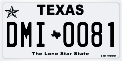 TX license plate DMI0081