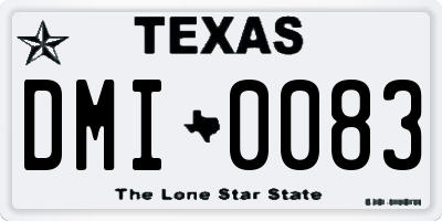 TX license plate DMI0083