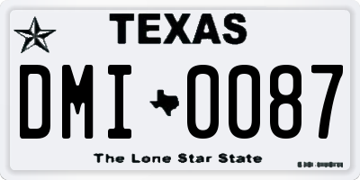 TX license plate DMI0087
