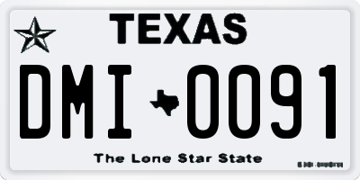 TX license plate DMI0091