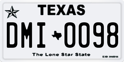 TX license plate DMI0098