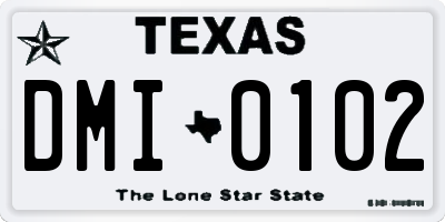 TX license plate DMI0102