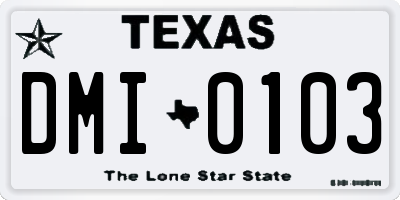 TX license plate DMI0103