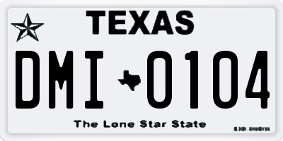 TX license plate DMI0104