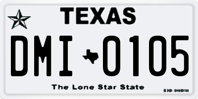 TX license plate DMI0105