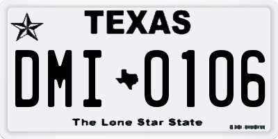 TX license plate DMI0106