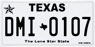 TX license plate DMI0107