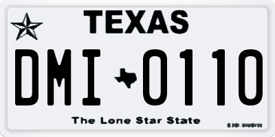 TX license plate DMI0110
