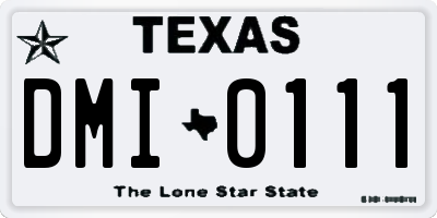 TX license plate DMI0111