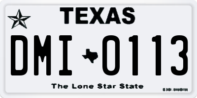 TX license plate DMI0113
