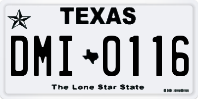 TX license plate DMI0116