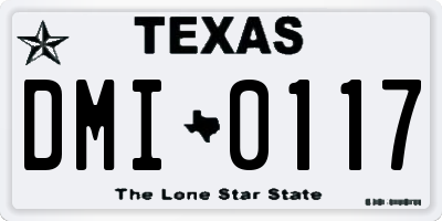 TX license plate DMI0117