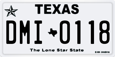 TX license plate DMI0118