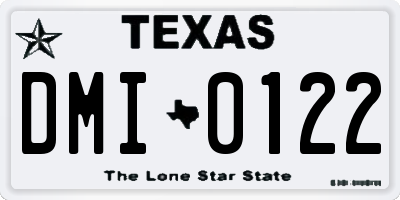 TX license plate DMI0122