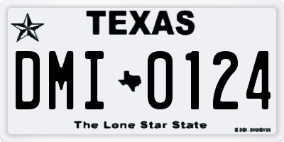 TX license plate DMI0124